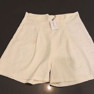CIDER High Waist Cream Shorts NWT
